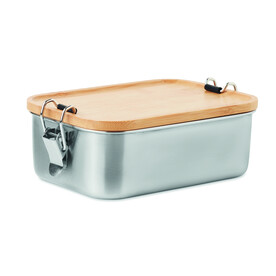 Lunchbox Edelstahl - Holz bedrucken, Art.-Nr. MO6301-40