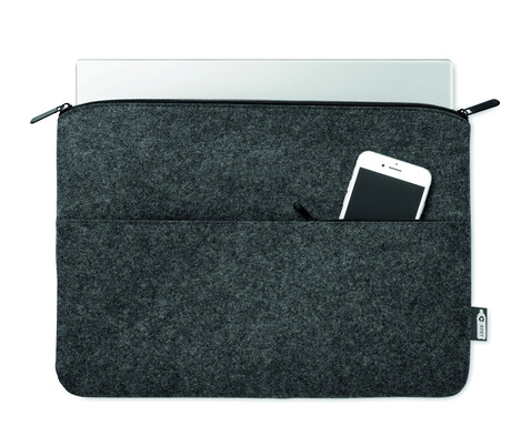 Laptoptasche RPET-Filz - Steingrau bedrucken, Art.-Nr. MO6419-15
