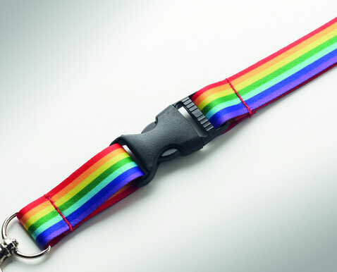 Regenbogen Lanyard RPET - Multicolour bedrucken, Art.-Nr. MO6423-99 Regenbogen Lanyard RPET - Multicolour bedrucken, Art.-Nr. MO6423-99
