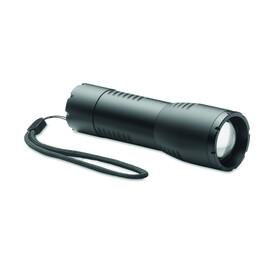 Kleine LED-Taschenlampe Alu - Schwarz bedrucken, Art.-Nr. MO6591-03