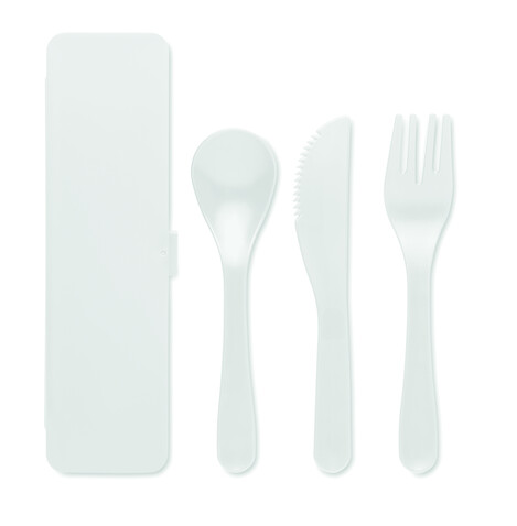 Besteck-Set PP - Weiß bedrucken, Art.-Nr. MO6661-06