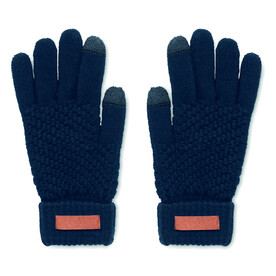 Touchscreen Handschuhe RPET - Marineblau bedrucken, Art.-Nr. MO6667-85