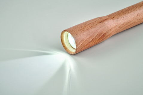 COB Taschenlampe aus Holz - Holz bedrucken, Art.-Nr. MO6695-40