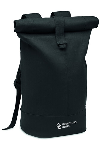 Rolltop-Rucksack Canvas - Schwarz bedrucken, Art.-Nr. MO6704-03 Rolltop-Rucksack Canvas - Schwarz bedrucken, Art.-Nr. MO6704-03