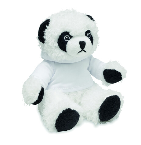 Plüsch-Panda mit Hoody - Weiß bedrucken, Art.-Nr. MO6736-06
