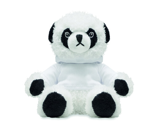 Plüsch-Panda mit Hoody - Weiß bedrucken, Art.-Nr. MO6736-06