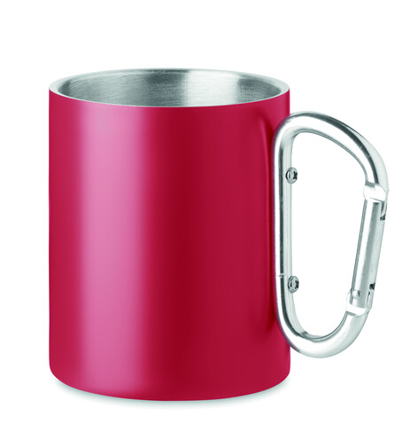 Trinkbecher mit Karabiner - Rot bedrucken, Art.-Nr. MO6873-05 Trinkbecher mit Karabiner - Rot bedrucken, Art.-Nr. MO6873-05