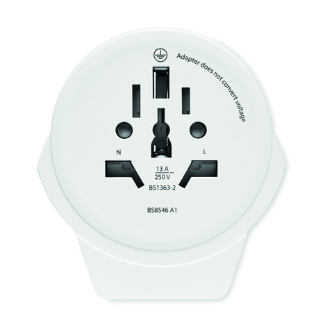 Skross World to Europe USB 12W - Weiß bedrucken, Art.-Nr. MO6881-06