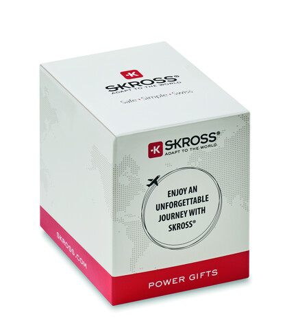 Skross World to Europe USB 12W - Weiß bedrucken, Art.-Nr. MO6881-06