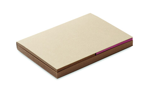 Recyceltes Notizzettel-Set - Beige bedrucken, Art.-Nr. MO6912-13