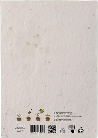 DIN A5 Wildblumen-Samenpapier - Weiß bedrucken, Art.-Nr. MO6915-06