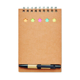 Notizbuch mit Klebezetteln - Beige bedrucken, Art.-Nr. MO8107-13