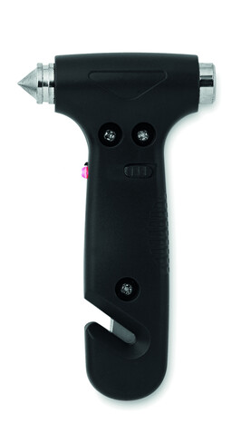 3 in 1 Notfall-Hammer - Schwarz bedrucken, Art.-Nr. MO8470-03 3 in 1 Notfall-Hammer - Schwarz bedrucken, Art.-Nr. MO8470-03
