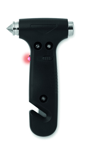 3 in 1 Notfall-Hammer - Schwarz bedrucken, Art.-Nr. MO8470-03 3 in 1 Notfall-Hammer - Schwarz bedrucken, Art.-Nr. MO8470-03