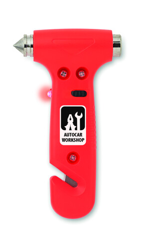 3 in 1 Notfall-Hammer - Orange bedrucken, Art.-Nr. MO8470-10