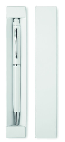 Drehkugelschreiber mit Stylus - Weiß bedrucken, Art.-Nr. MO8476-06