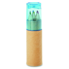 Buntstifte-Set - Transparent Blau bedrucken, Art.-Nr. MO8580-23