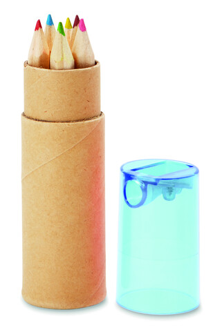 Buntstifte-Set - Transparent Blau bedrucken, Art.-Nr. MO8580-23