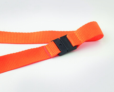 Lanyard mit Metallkarabiner - Orange bedrucken, Art.-Nr. MO8595-10