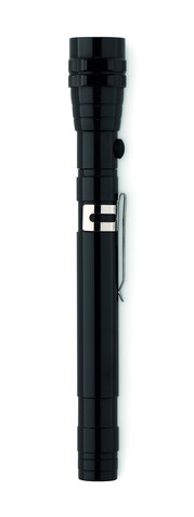 Teleskop Taschenlampe - Schwarz bedrucken, Art.-Nr. MO8621-03