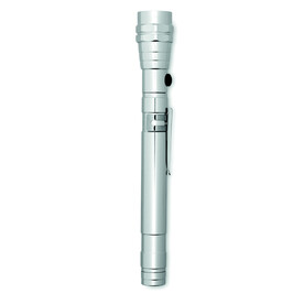Teleskop Taschenlampe - Silber bedrucken, Art.-Nr. MO8621-14