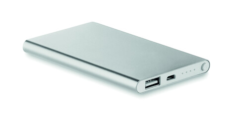 Powerbank 4000 mAh - Mattsilber bedrucken, Art.-Nr. MO8735-16
