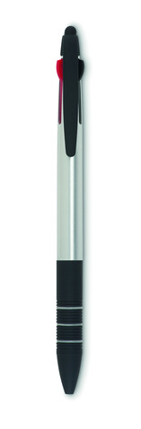 3-Farb-Kugelschreiber/Stylus - Silber bedrucken, Art.-Nr. MO8812-14
