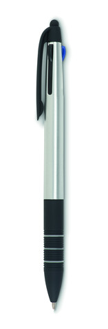 3-Farb-Kugelschreiber/Stylus - Silber bedrucken, Art.-Nr. MO8812-14