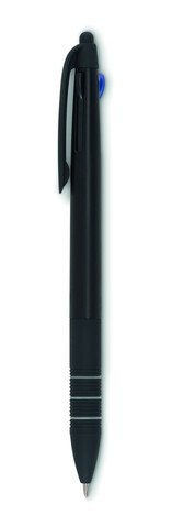 3-Farb-Kugelschreiber/Stylus - Schwarz bedrucken, Art.-Nr. MO8812-03