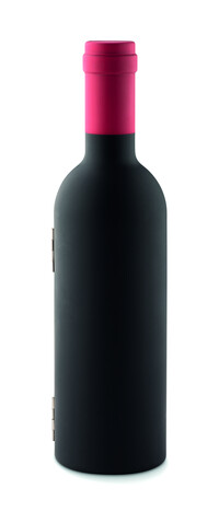 Wein-Set Flasche - Schwarz bedrucken, Art.-Nr. MO8999-03