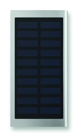 Solar Powerbank 8000 mAh - Mattsilber bedrucken, Art.-Nr. MO9051-16