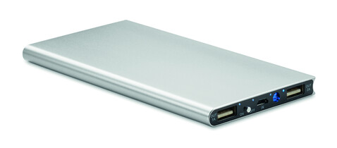 Solar Powerbank 8000 mAh - Mattsilber bedrucken, Art.-Nr. MO9051-16