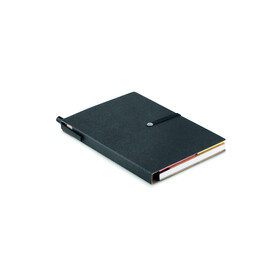 Recyceltes Notizbuch - Schwarz bedrucken, Art.-Nr. MO9213-03