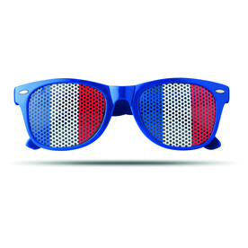 Fan Sonnenbrille - Königsblau bedrucken, Art.-Nr. MO9275-37