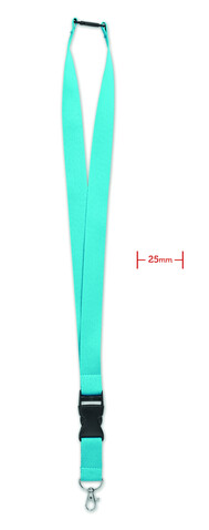 Lanyard mit Metallkarabiner - Türkis bedrucken, Art.-Nr. MO9661-12