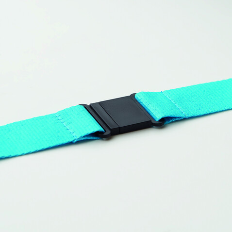 Lanyard mit Metallkarabiner - Türkis bedrucken, Art.-Nr. MO9661-12