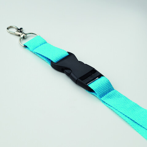 Lanyard mit Metallkarabiner - Türkis bedrucken, Art.-Nr. MO9661-12