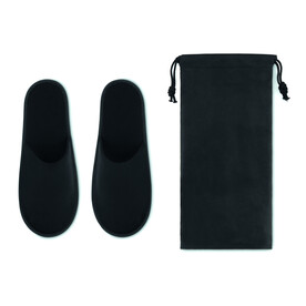 Hotelslipper im Etui - Schwarz bedrucken, Art.-Nr. MO9782-03