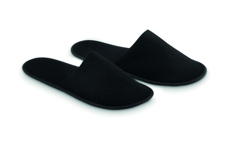 Hotelslipper im Etui - Schwarz bedrucken, Art.-Nr. MO9782-03