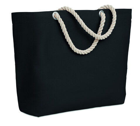 Strandtasche mit Kordelgriff - Schwarz bedrucken, Art.-Nr. MO9813-03