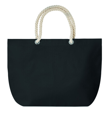 Strandtasche mit Kordelgriff - Schwarz bedrucken, Art.-Nr. MO9813-03