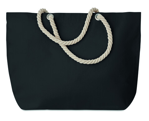Strandtasche mit Kordelgriff - Schwarz bedrucken, Art.-Nr. MO9813-03