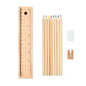12-teiliges Schreibset - Holz bedrucken, Art.-Nr. MO9836-40