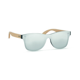 Sonnenbrille mit Bambus - Silber Glänzend bedrucken, Art.-Nr. MO9863-17