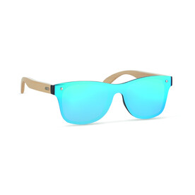 Sonnenbrille mit Bambus - Blau bedrucken, Art.-Nr. MO9863-04