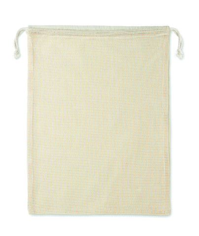 Netzbeutel Baumwolle - Beige bedrucken, Art.-Nr. MO9865-13