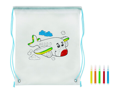 Gestaltbarer Kordelzugbeutel - Babyblau bedrucken, Art.-Nr. MO9887-66 Gestaltbarer Kordelzugbeutel - Babyblau bedrucken, Art.-Nr. MO9887-66