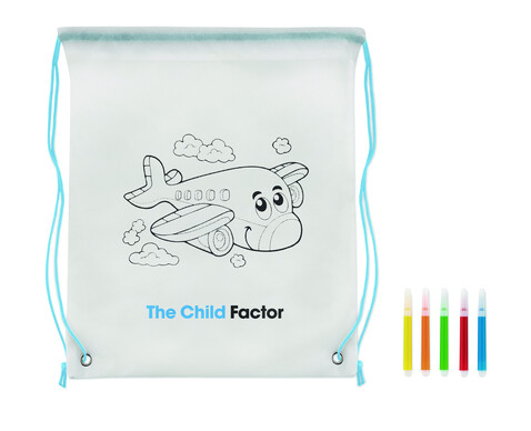 Gestaltbarer Kordelzugbeutel - Babyblau bedrucken, Art.-Nr. MO9887-66 Gestaltbarer Kordelzugbeutel - Babyblau bedrucken, Art.-Nr. MO9887-66