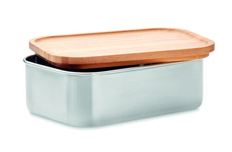 Lunchbox Edelstahl 600ml - Holz bedrucken, Art.-Nr. MO9967-40