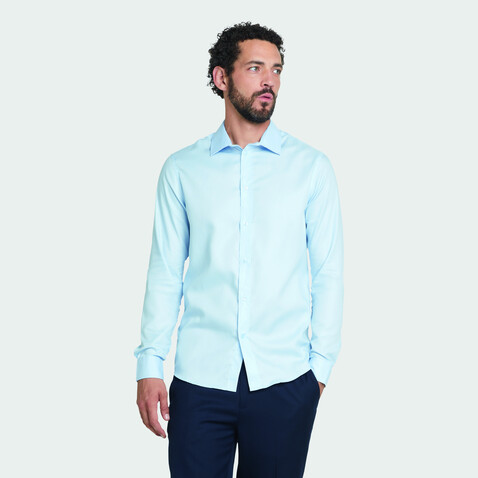 BLAISE MEN SHIRT - Soft Blue bedrucken, Art.-Nr. N03182-EU-XL